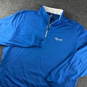 FootJoy Mens 2XL Royal Blue Quarter Zip Golf Pullover Performance Stretch Jacket